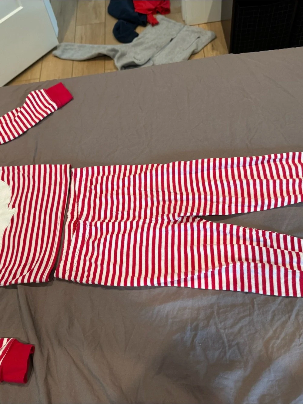 The Children's Place Red and White Santa Stripe Pajama Set